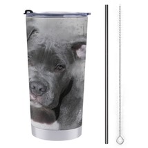 Mondxflaur Retro Dog Steel Thermal Mug Thermos with Straw for Coffee - $20.98