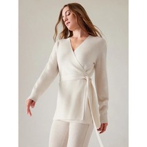 Athleta Alpine Wrap Sweater Magnolia White Cream Merino Wool Cashmere Me... - $44.99