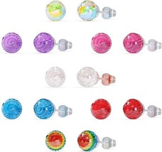 Austrian Crystal Ball Earrings 925 Sterling Silver Studs, 7 Pairs,Hypoallergenic - £9.75 GBP