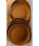 Ikea Dark Brown 10&quot; Dinner Plates Lot of 9 Heavy Stoneware - $35.00