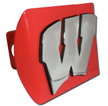 university of wisconsin red trailer hitch cover usa made - £63.20 GBP