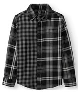 Wonder Nation Boys Long Sleeve Woven Button Shirt Small (6-7)  Black Soot - $275.59 MXN