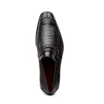 Fangio Penny Loafer Genuine Ostrih Leg Quil Black image 4
