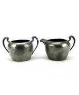 Pilgrim Solid Pewter, Vintage Creamer &amp; Sugar Bowl, Pattern #2141, Stock... - $367.75 MXN
