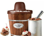 Nostalgia Electric Wooden Ice Cream Maker Home Frozen Gelato 4 Quart - £35.14 GBP