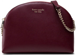 NWB Kate Spade Spencer Burgundy Leather Double Zip Dome Crossbody K4562 Gift Bag - £78.33 GBP