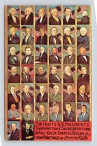 Portraits of US Presidents to Jimmy Carter by Morris Katz UNP Chrome Postcard P5 - $7.08