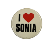 I Love Sonia Vintage 1980s Pinback Button - $11.49