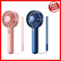 Fashionable Mini Fan Duo in Blue &amp; Pink: Handheld &amp; Desktop Cooling Power - $581.16 MXN