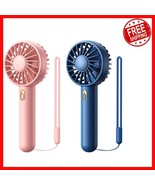 Fashionable Mini Fan Duo in Blue &amp; Pink: Handheld &amp; Desktop Cooling Power - $573.57 MXN