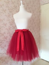 DARK RED A-line Tulle Tutu Skirt Women Custom Plus Size Tulle Ballet Skirt image 2