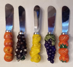 Cheese Jelly Jam Spreader LOT Apple Grape Strawberry Pear VTG Stainless ... - $5.89