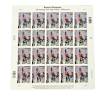 America Responds 9/11 2001 Heroes USA First Class Flag Stamp Sheet 20 USPS NEW - $17.95