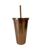 STARBUCKS 2016 Gold/Bronze Metal Mermaid Stainless Steel Tumbler Cup 16o... - $34.49 CAD