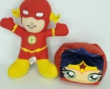 Lot Of 2 DC Comics Flash Wonder Woman 9” cubd Plush Toy Factory Justice ... - $22.76
