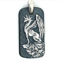 David Yurman Estate Griffen Dog Tag Sterling Silver DY117 - £310.32 GBP