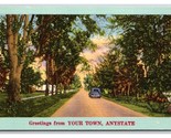 Generic Scenic Greetings Your Town Anystate Dealer Card UNP Linen Postca... - $6.88