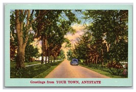 Generic Scenic Greetings Your Town Anystate Dealer Card UNP Linen Postcard M20 - £5.41 GBP