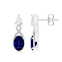 KICKY &amp; PERKY 925 Sterling Silver Oval Shape Iolite Moissanite Stone Stu... - £115.27 GBP