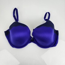 Victorias Secret Victoria Lined Demi Bra 38D Vintage Y2K 2012 Blue Lace - $19.79