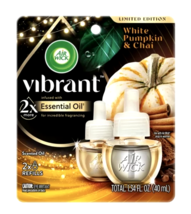 Air Wick Vibrant Plug-in Scented Oil Refills, White Pumpkin &amp; Chai, Pack of 2 - £10.35 GBP