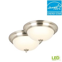 Commercial Electric 13&quot; 180Watt Brushed Nickel Integrated LED Flushmount... - £31.11 GBP