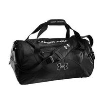 Under Armor Black Overtime Duffle Bag Gym Overnight Unisex EUC + Rainproof Cover - £18.20 GBP
