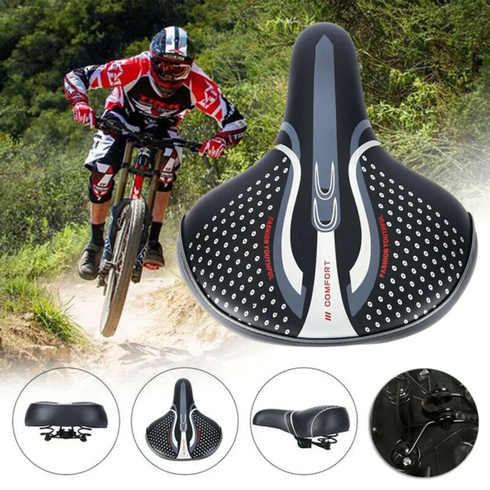 Bicycle Soft Pad Saddle Seat Cushion y Comfortable Extra Big Bum Bike Black  30* - £98.54 GBP