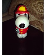 Vintage Snoopy Ceramic Fireman Bank 1966 Date On Bottom - $283.40 MXN