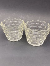 Set 2 Fostoria American Whitehall Flared Nappy Candle Holder Tumbler Clear Vtg - £15.84 GBP