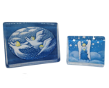 TWO iittala Finland Glass ANGELS Paperweights Suncatchers Signed Helja S... - £46.61 GBP