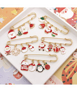 5 Pieces Christmas Brooch Set Metal Brooch Free Shipping Christmas Gifts - £15.92 GBP
