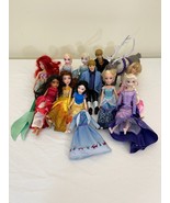 Lot Of 11 Disney Princess Dolls Kristoff Ariel Elsa Aurora Belle Snow Wh... - £52.37 GBP
