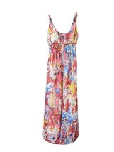 She&#39;s Cool Size Small Floral Maxi Dress Spaghetti Straps Polyester Trian... - £17.36 GBP