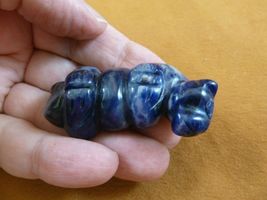 (Y-OTT-LA-712) blue Sodalite Sea Otter gemstone carving figurine little ... - $19.49