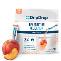 Dripdrop Hydration - Zero Sugar Electrolyte Powder Packets Keto - Peach - 32 Cou - £46.78 GBP