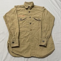 VTG BSA Boy Scouts Of America Uniform Shirt Metal Buttons 36&quot; Chest 25&quot; ... - £69.86 GBP