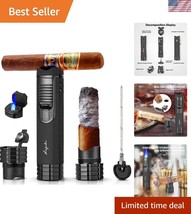 All-in-One Refillable Butane Torch Lighter with Cigar Accessories - Gift... - $40.50