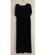 Amazon Essentials Black Maxi Dress XXL Waisted Fit &amp; Flare Scoop Neck Pu... - $17.95