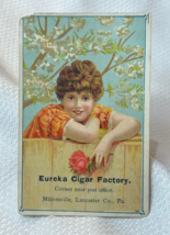 Eureka Cigar Factory Millersville PA Antq 1800s Victorian Trade Card Gir... - $29.65
