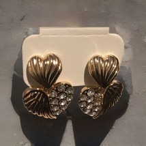 Ettika double heart earrings with crystals - $34.95