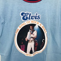 Vintage 1977 Elvis Pressley King Of Rock &amp; Roll Memorial Shirt Mens Medi... - £59.27 GBP