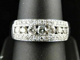 Men&#39;s 2.20Ct Simulated Diamond Engagement Band Ring 14K White Gold Plated Silver - £101.23 GBP
