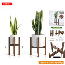 Sturdy Mid Century Acacia Wood Plant Stand - Perfect for 8 to 12 Inch Pots - $104.89