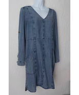 Velvet Heart Blue Shirt Dress Women Small Denim Style Tencel Western Lon... - £14.99 GBP