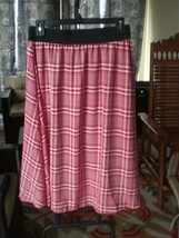 Nwt Lu La Roe Red White Plaid Lola Skirt Small - $20.16