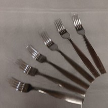 Oneida Cannon Salad Forks 6 Stainless Steel Satin Flat Tip 7-1/2&quot; - £23.06 GBP