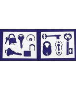 Locks/Keys -2 Piece Stencil Set 14 Mil 8&quot; X 10&quot; Painting /Crafts/ Templates - €22,72 EUR