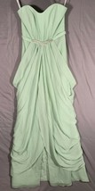 David&#39;s Bridal Meadow Green Strapless Bridesmaid Dress Women&#39;s Size 0 NEW - £86.29 GBP