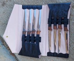 Wilshire Ltd Knife Set Stainless Steel Copper Set of 8 With Case - £33.54 GBP